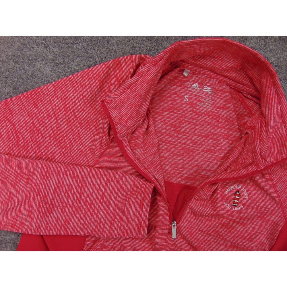 Harbour Town Golf Sweater Mens Small Red Pullover Adidas 1/4 Zip Sweatshirt